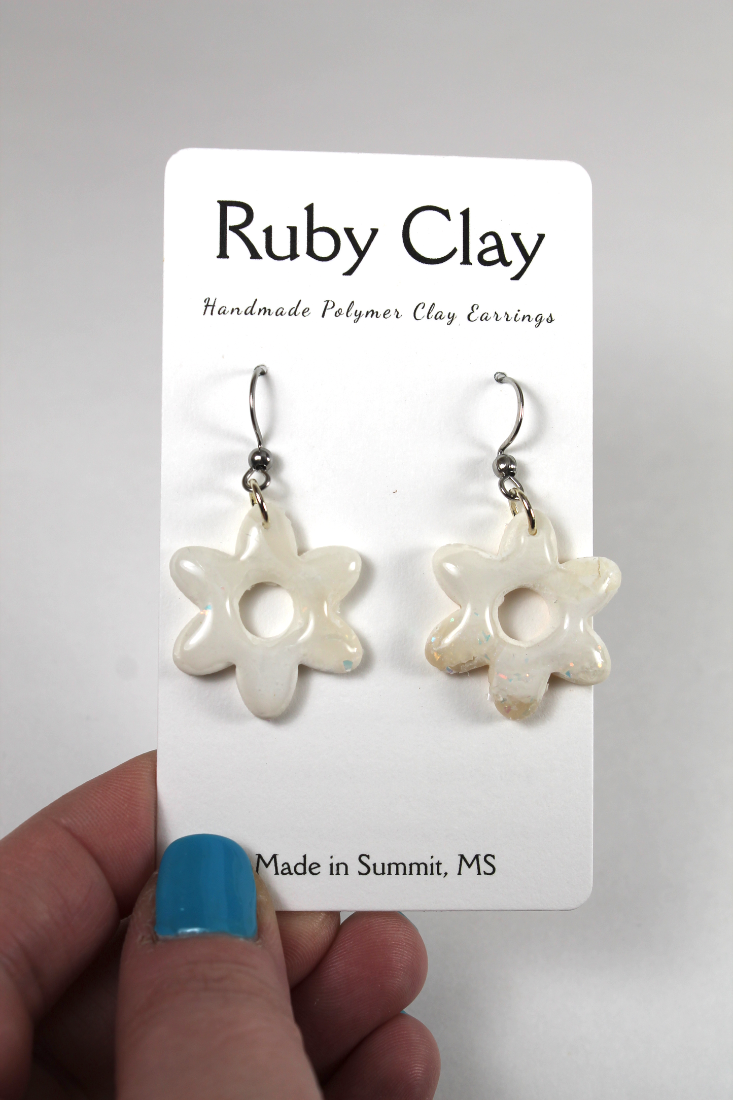 Opal & Cream Flower Dangle