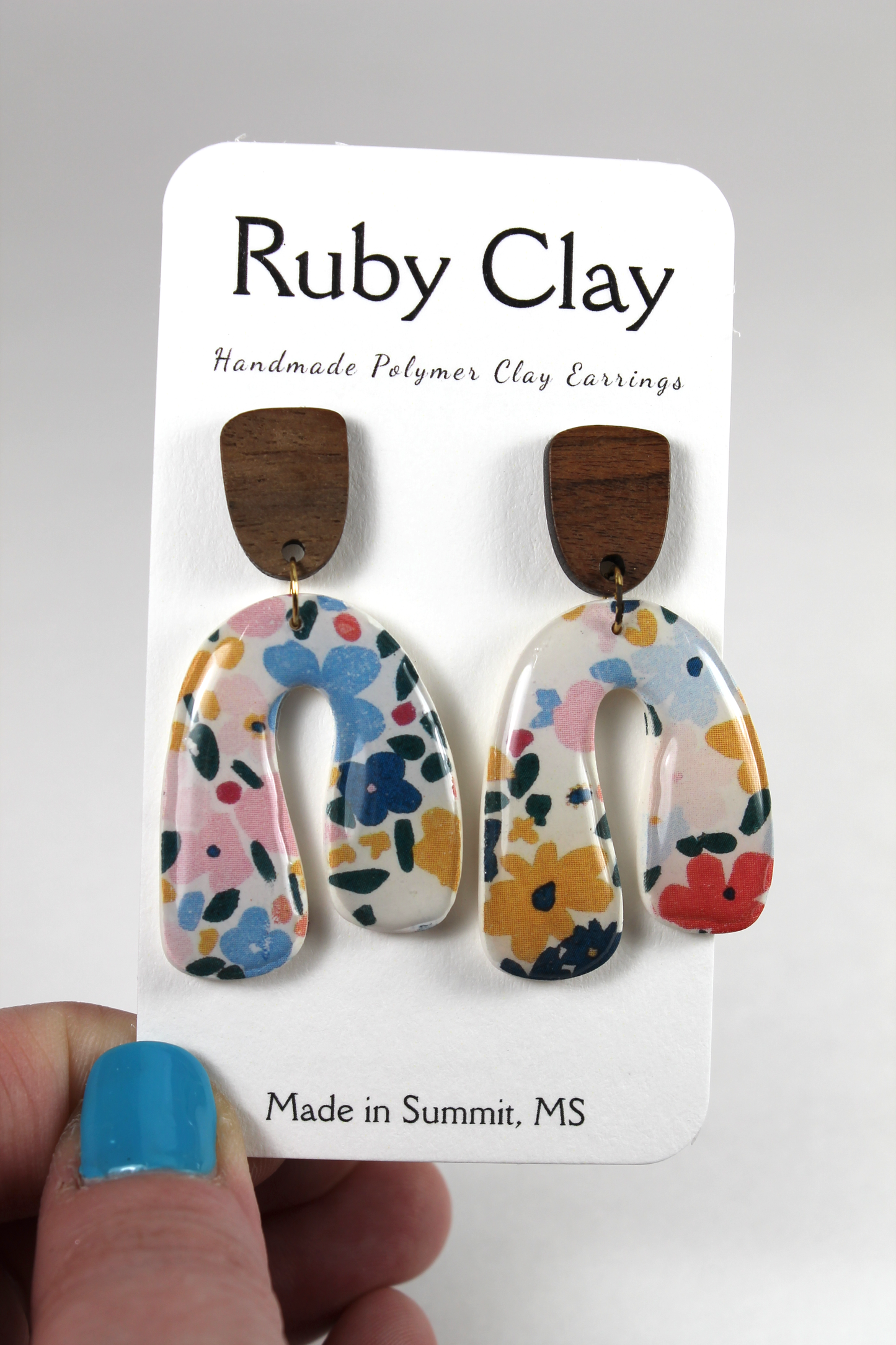 Floral Patterned Arc Dangles