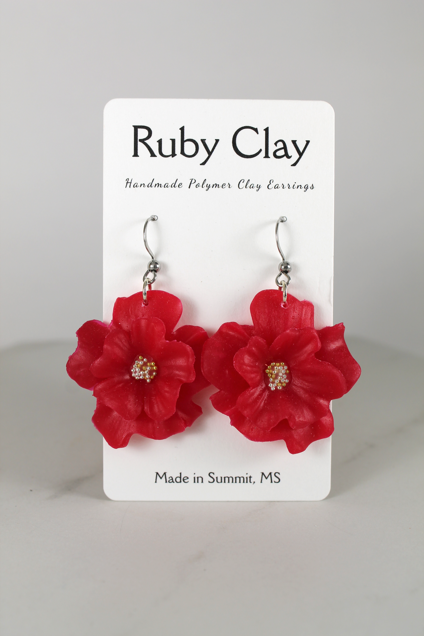 Red Flower Dangles