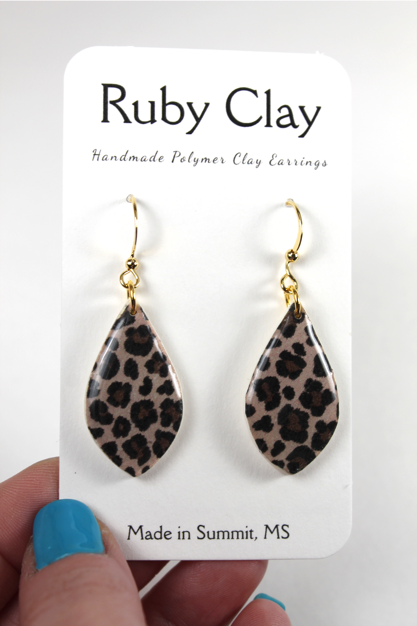 Teardrop Leopard Dangles