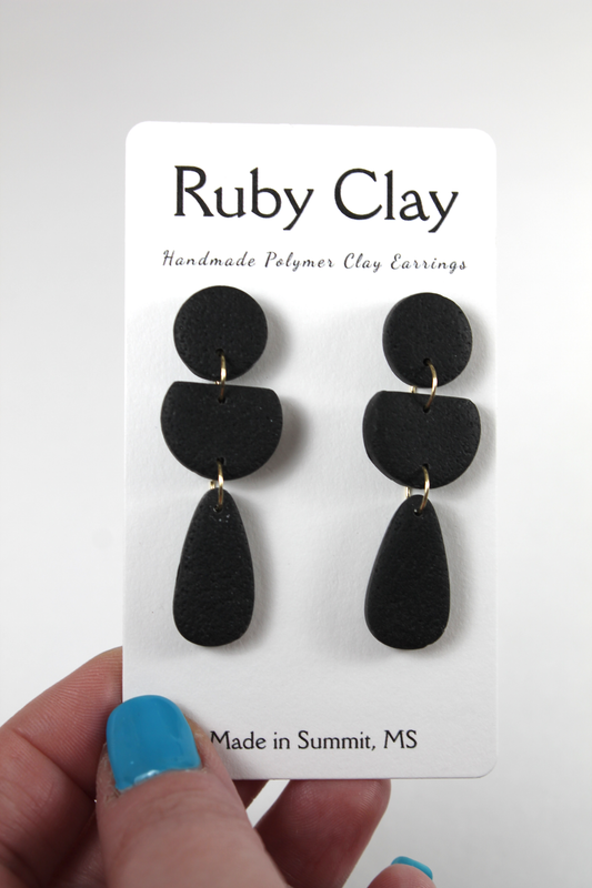 Textured Black Dangles