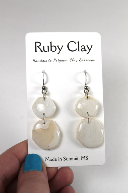 Opal & Cream Circle Dangle