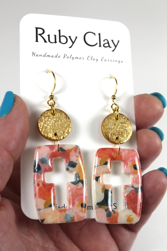 Holey Cross w/ Floral Pattern & Gold