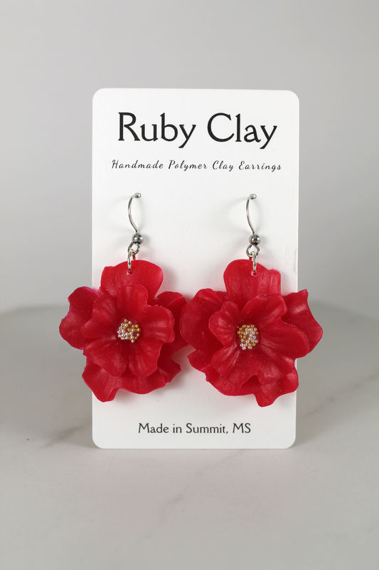 Red Flower Dangles