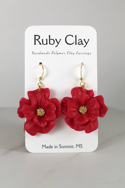 Red Flower Dangles