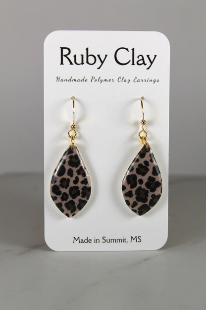 Teardrop Leopard Dangles