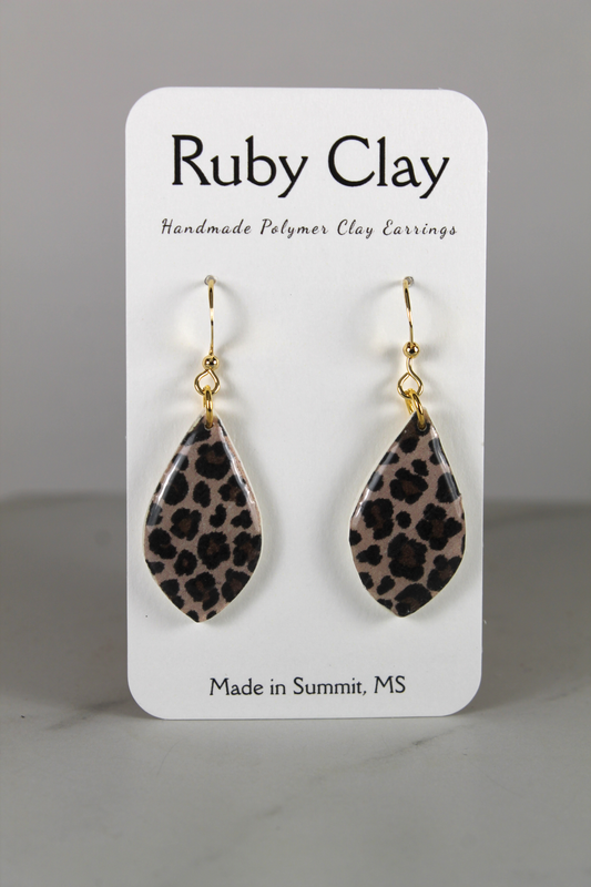 Teardrop Leopard Dangles