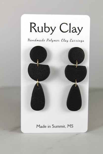 Textured Black Dangles