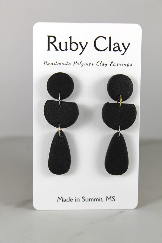 Textured Black Dangles