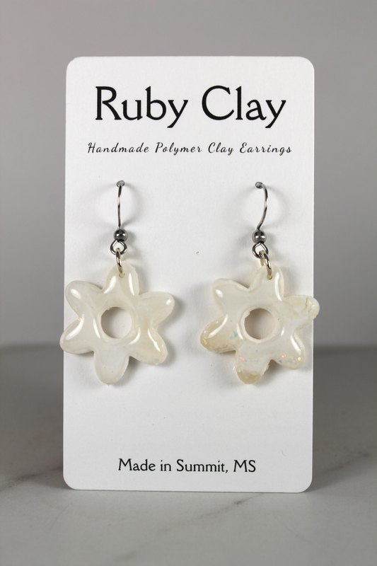 Opal & Cream Flower Dangle