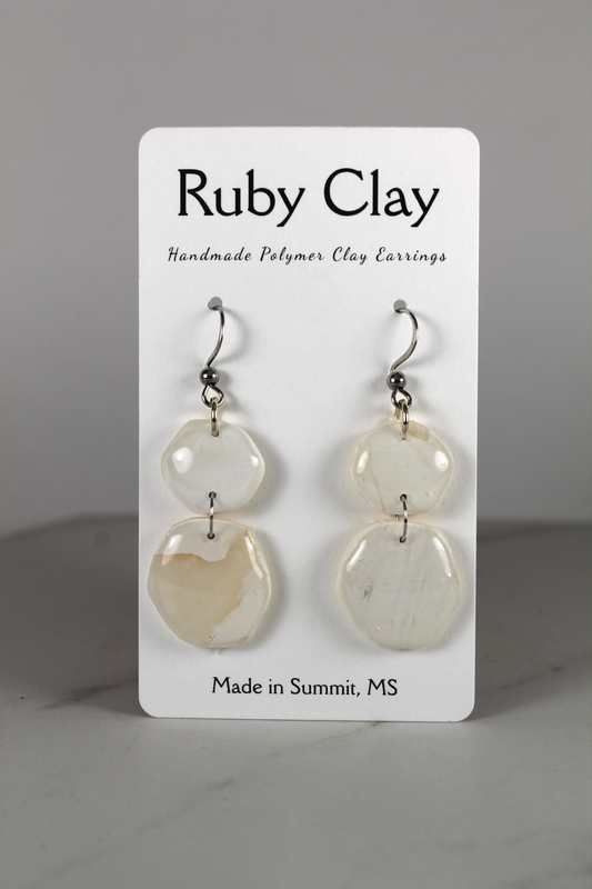 Opal & Cream Circle Dangle