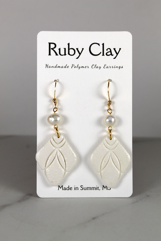 Embossed Pearl Dangles