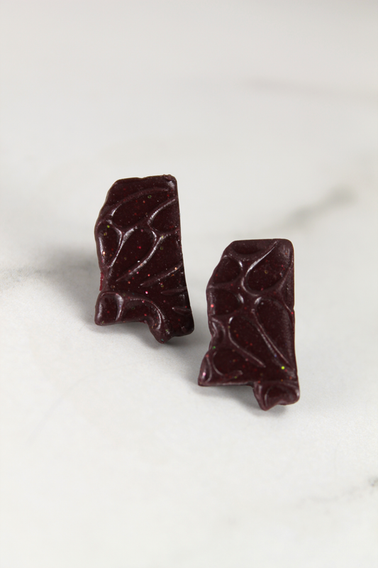 Maroon Mississippi Studs