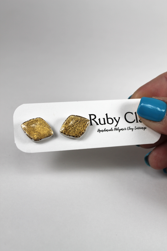 Gold Flake Diamond Studs