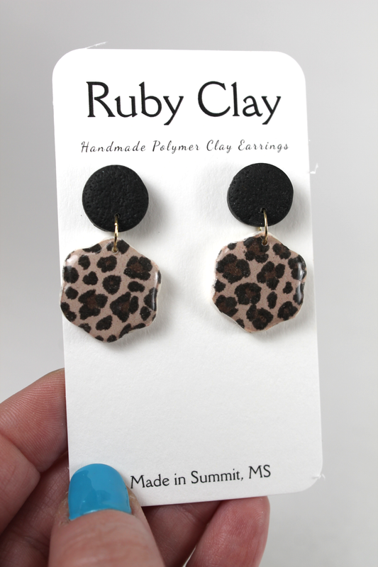 Hexagonal Leopard Dangles