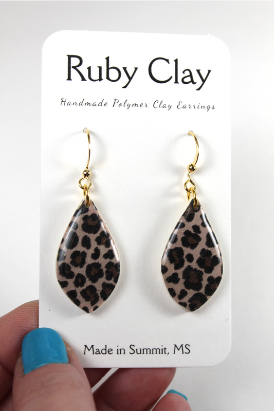 Teardrop Leopard Dangles