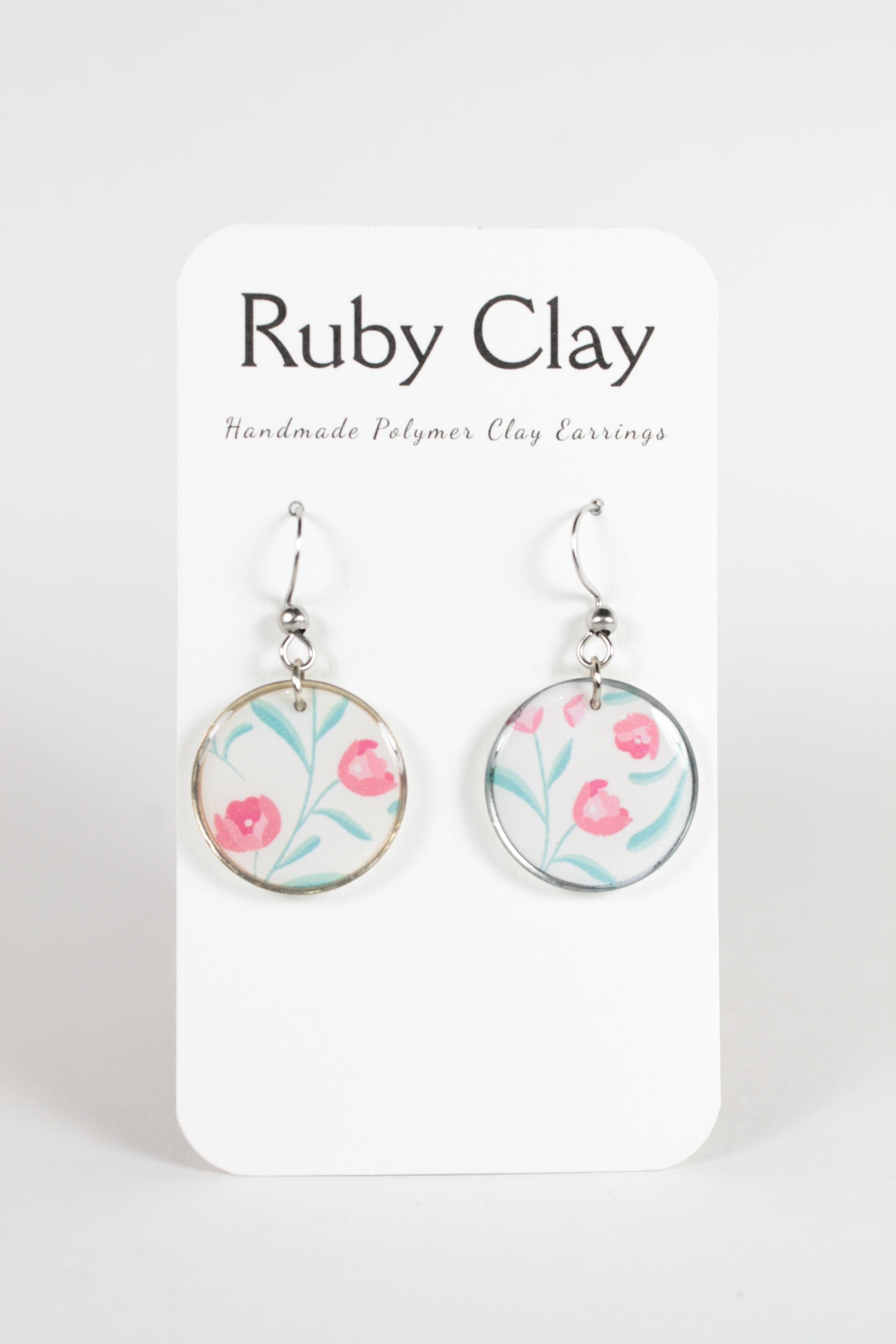 Bezeled Floral Dangles