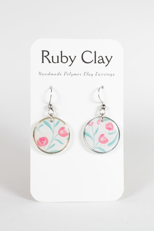 Bezeled Floral Dangles