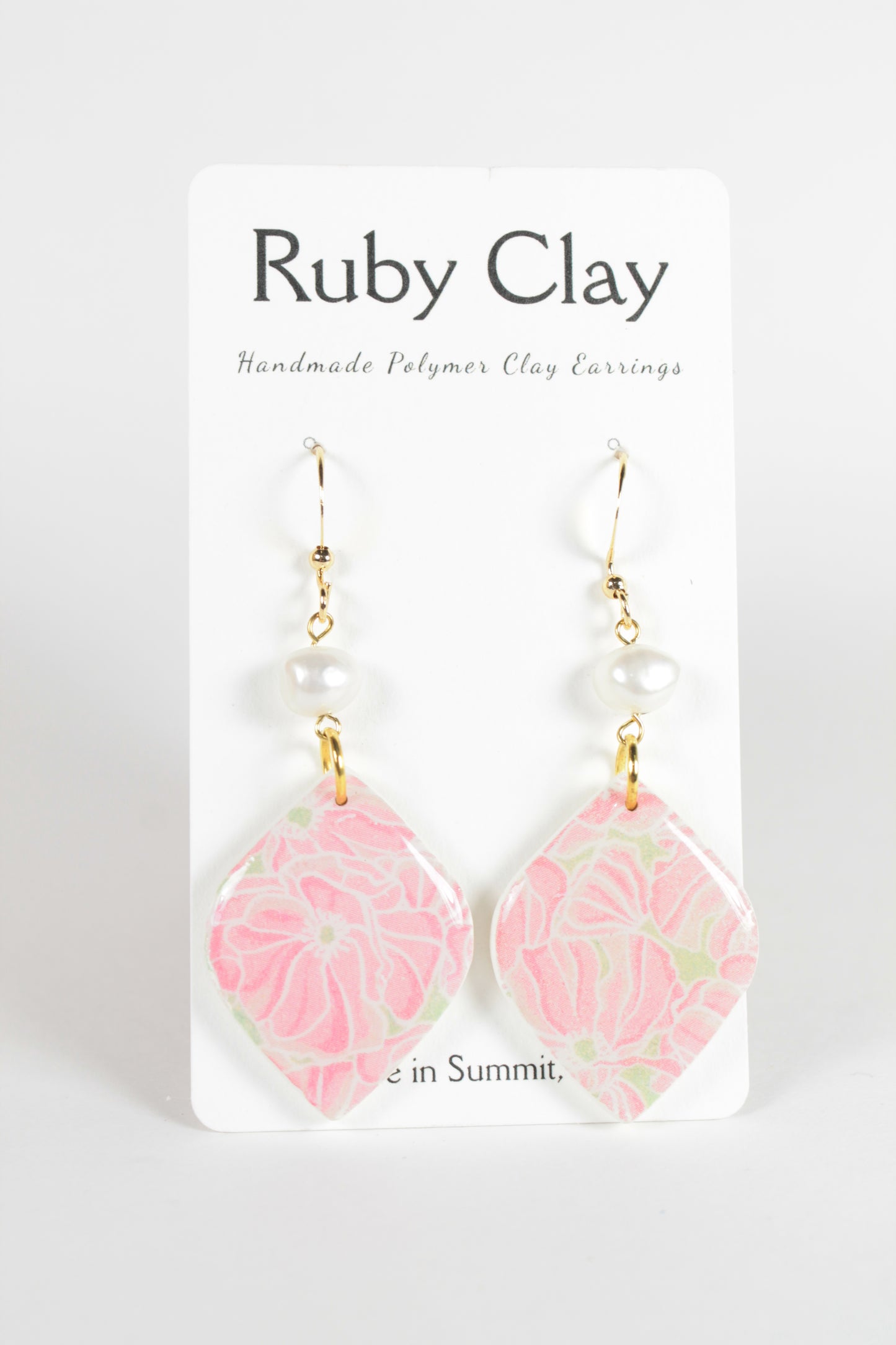 Pink Floral Lauren Dangles