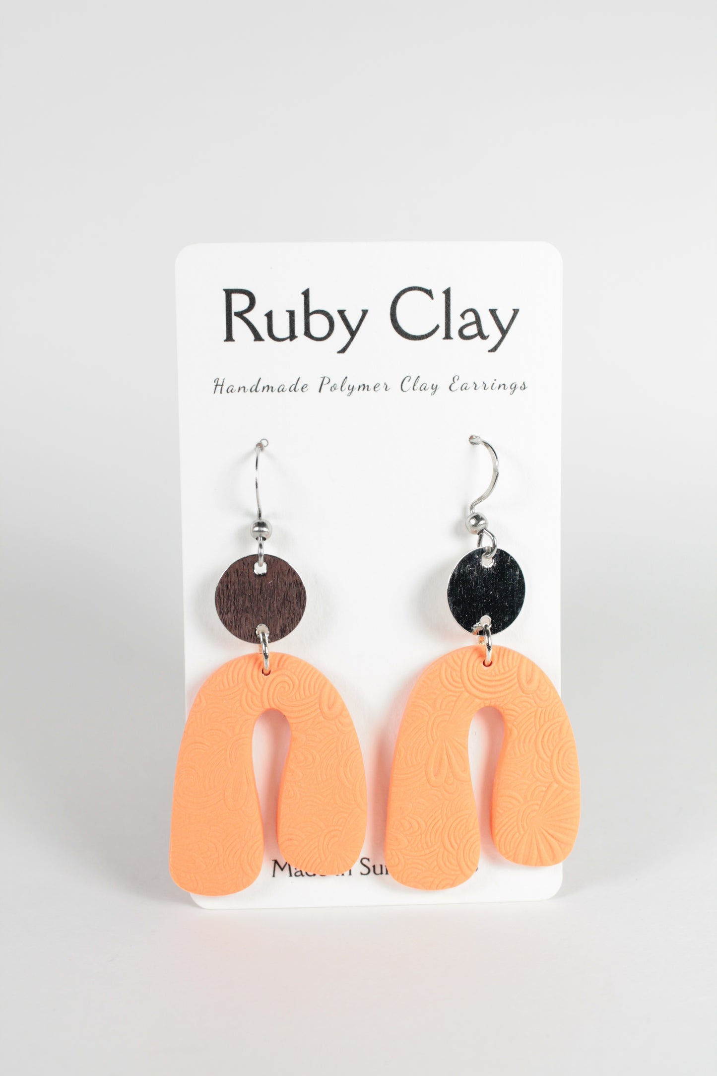 Neon Orange Arch w/silver Dangles