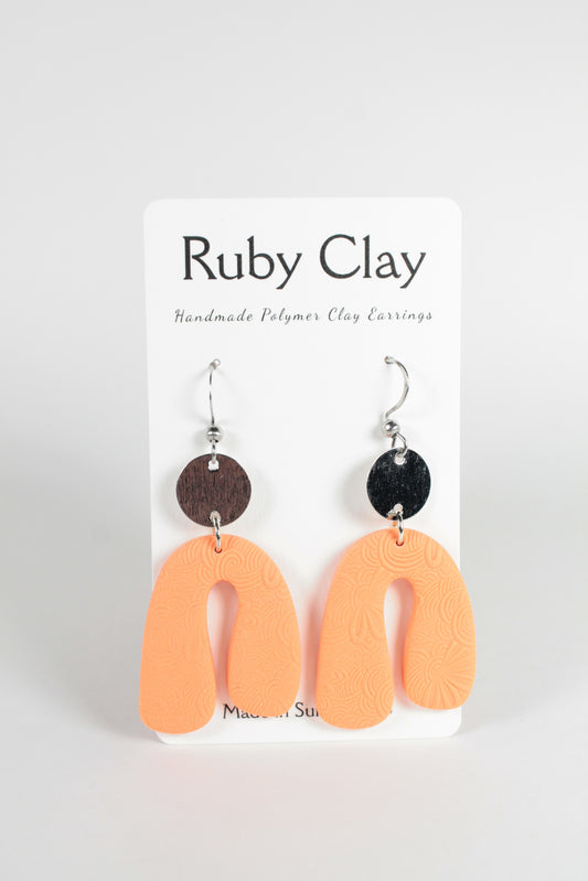 Neon Orange Arch w/silver Dangles