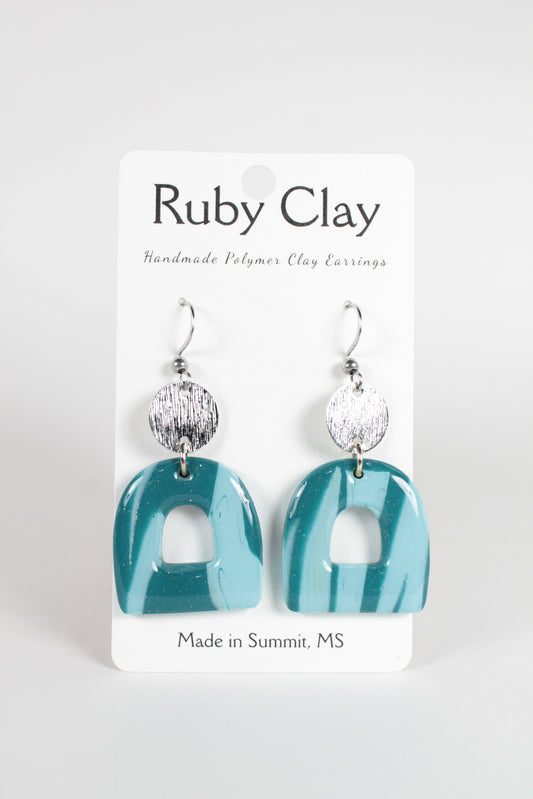 Glitter Blue Swirl Dangles