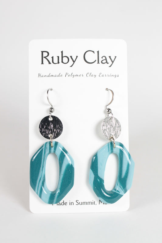 Glitter Blue Donut Dangles