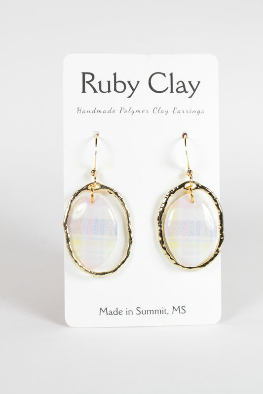 Pastel Plaid w/Gold Dangles