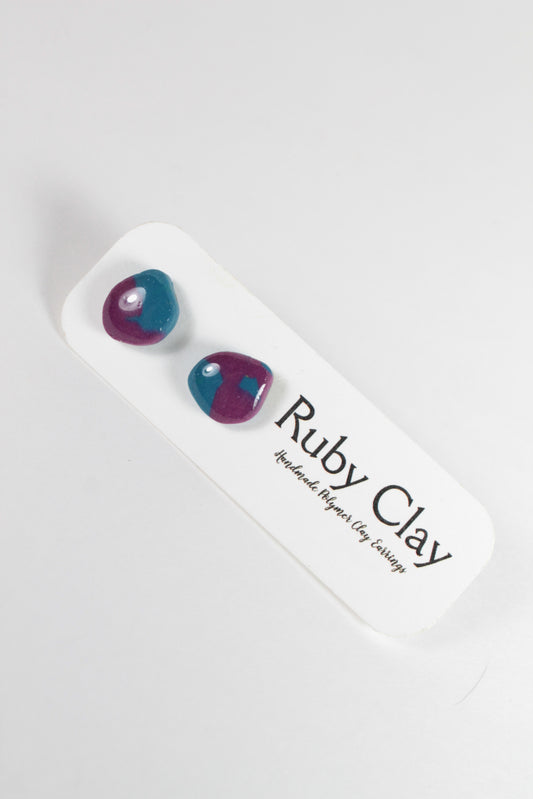 Blue & Purple Stone Studs