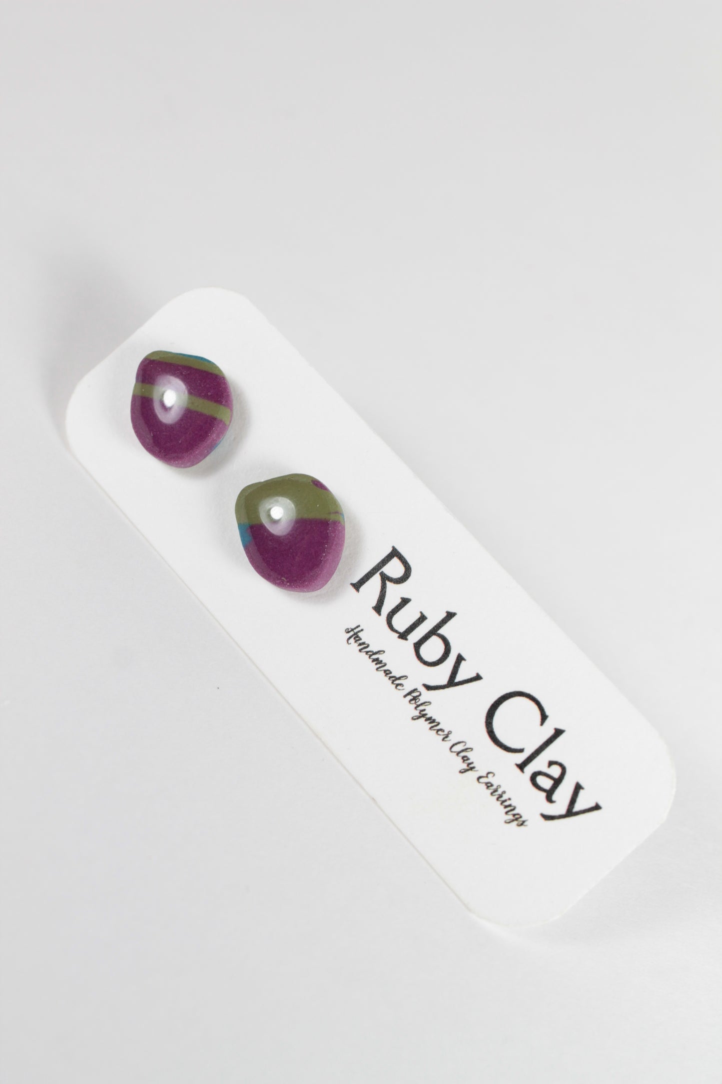 Green & Purple Stone Studs