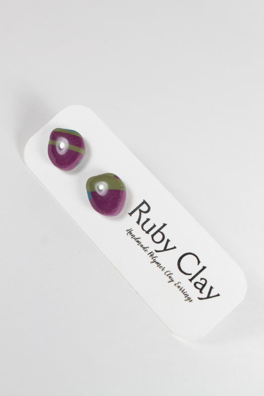 Green & Purple Stone Studs