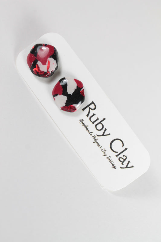 Black, Red, & White Studs