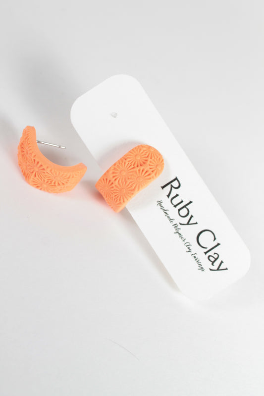 Neon Orange Wrap Around Studs