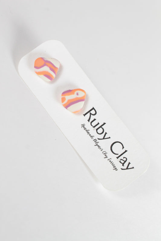 Groovy Pink & Orange Studs