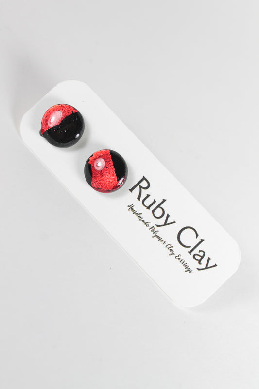 Black & Red Studs