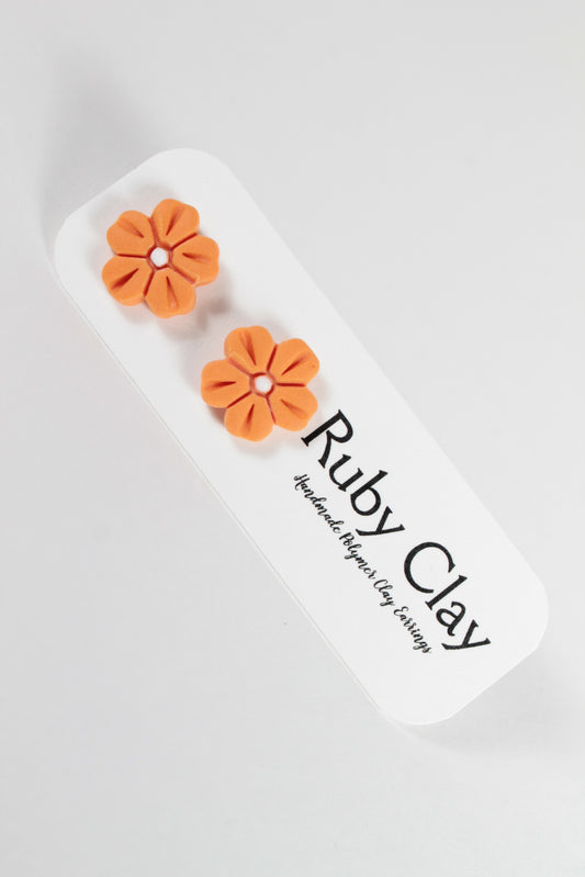 Orange Flower Studs