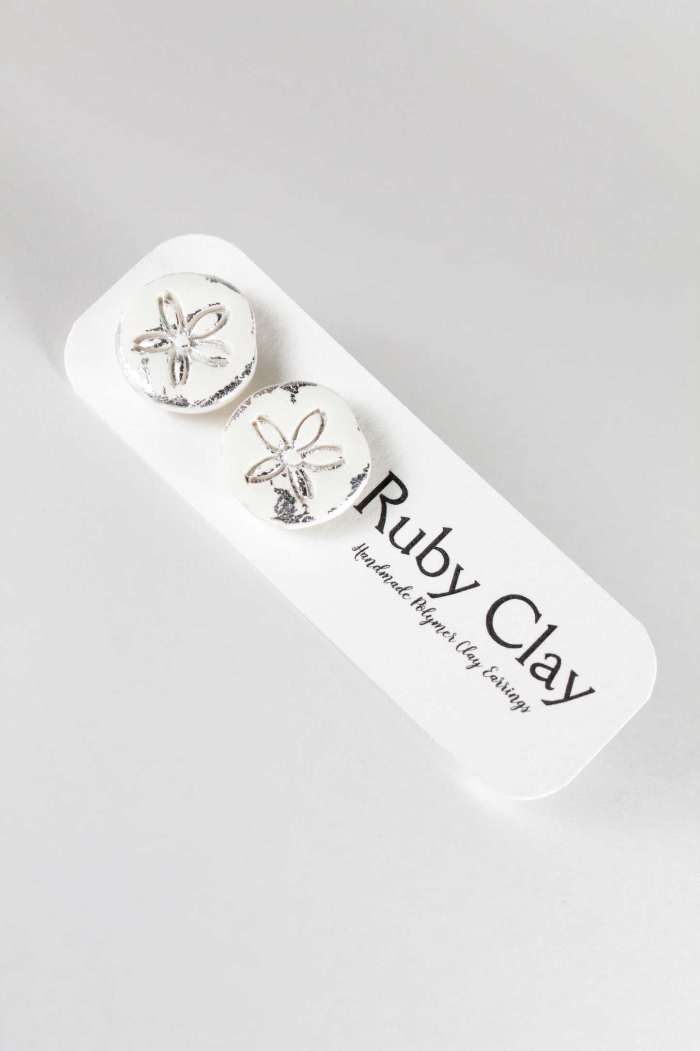 Silver Sand Dollar Studs