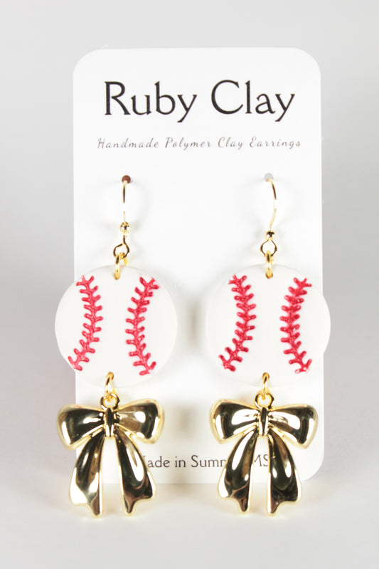 Baseball w/Gold Bow