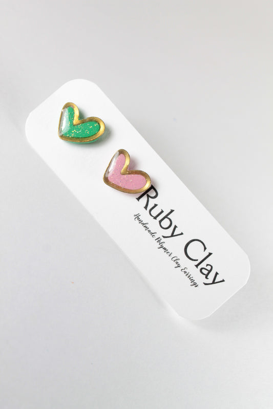 Bezeled Wicked Heart Studs