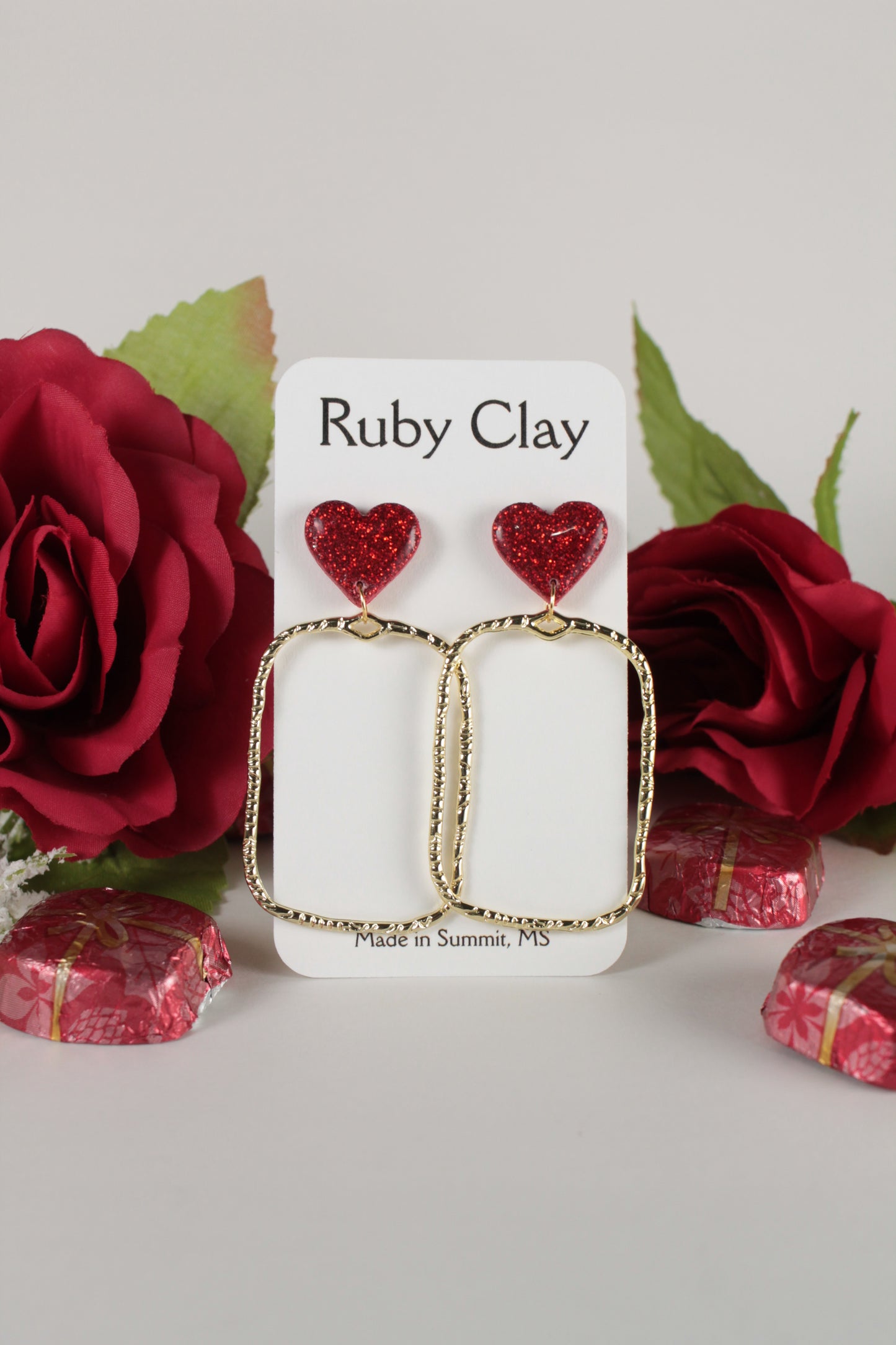 Red Golden Frame Dangles