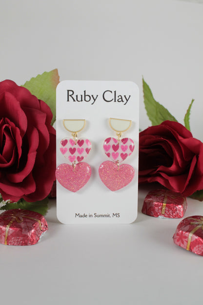 Pink Heart Print Duos