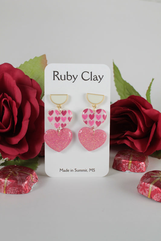 Pink Heart Print Duos