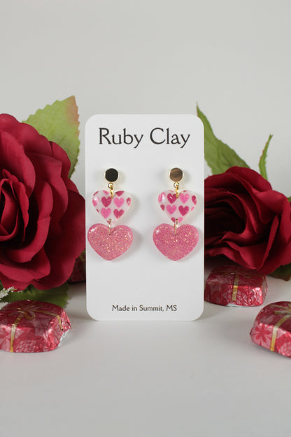 Pink Heart Print Duos