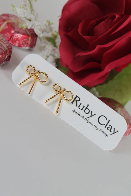 Golden Bow Studs